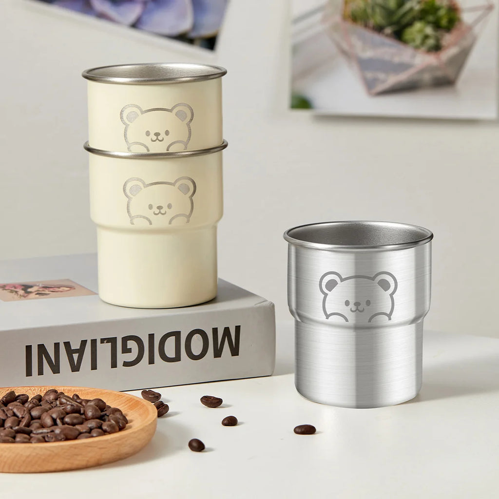 Stainless Steel Coffee Cup With Wooden Anti Scald (300ML)