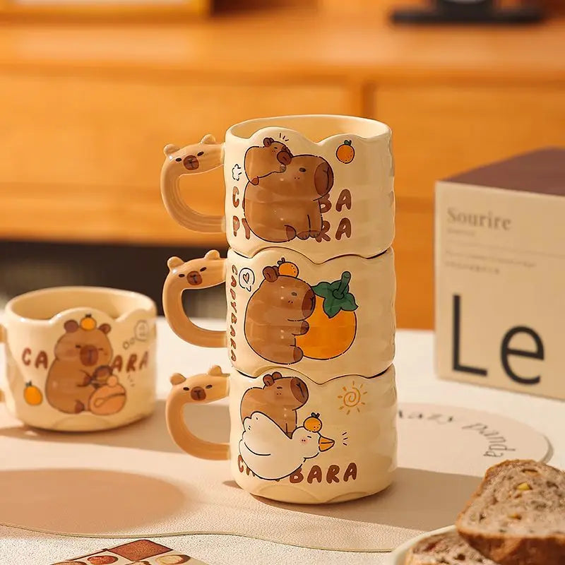 Capybara Design Ceramic Cups (300ml)