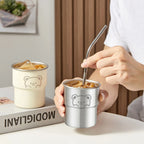 Stainless Steel Coffee Cup With Wooden Anti Scald (300ML)
