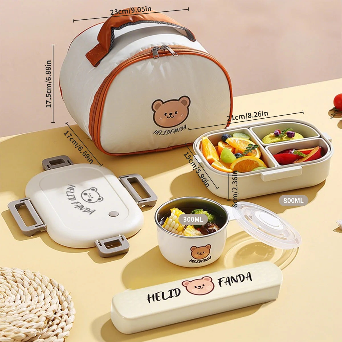 Lunch Box (With 3 removable compartment)