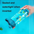 Cute mug with a straw, for outdoor recreation, camping and traveling (600ml)