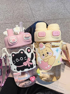 Capybara Water Bottle (With Straps and Straws 740ml)