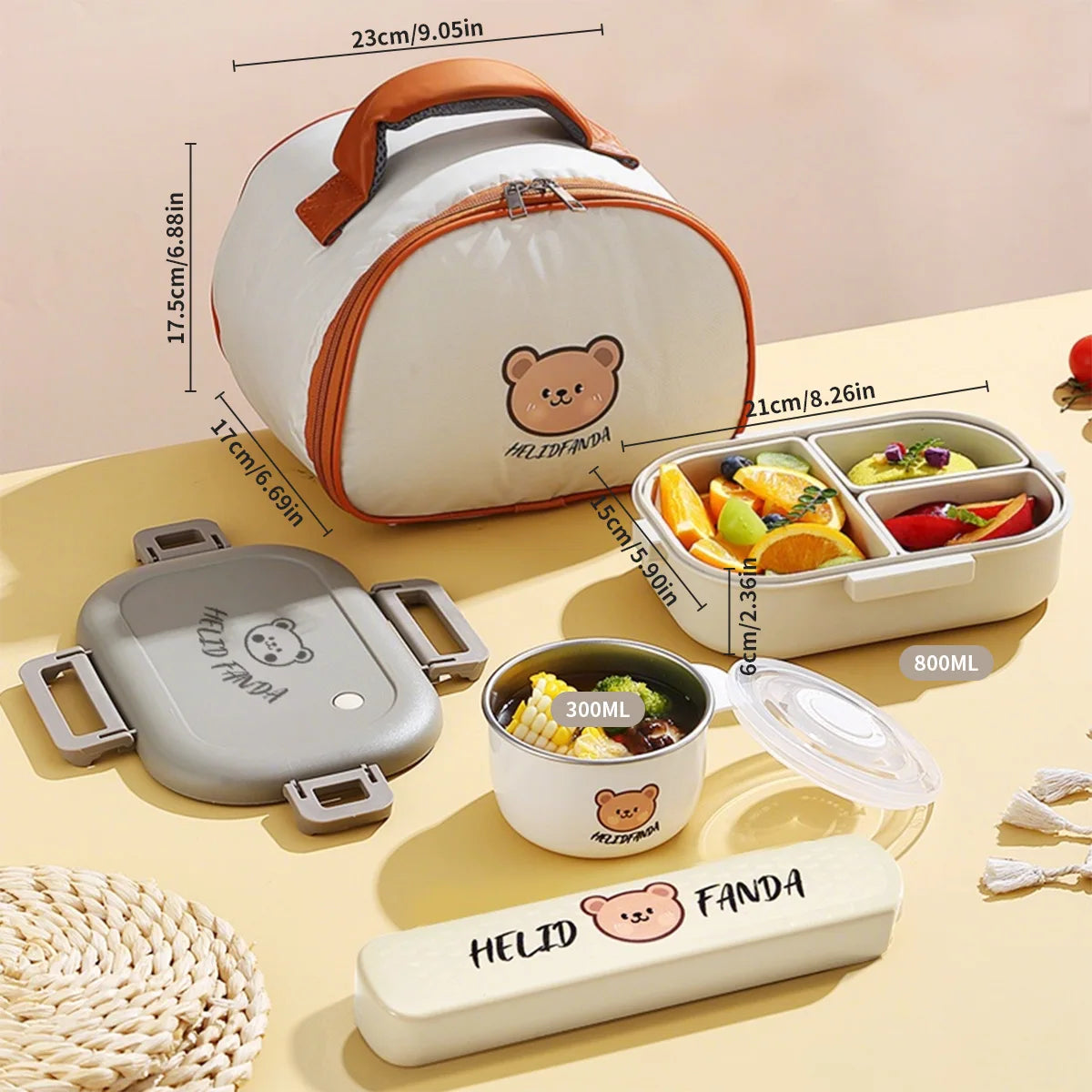 Lunch Box (With 3 removable compartment)