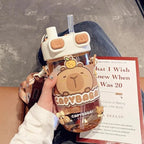 Capybara Water Bottle (With Straps and Straws 740ml)