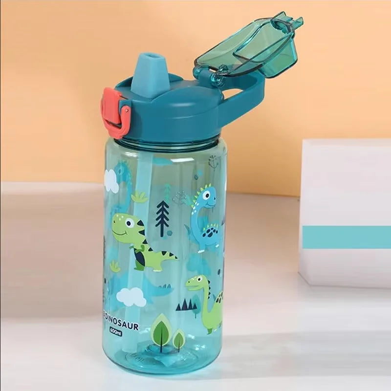 Cute mug with a straw, for outdoor recreation, camping and traveling (600ml)