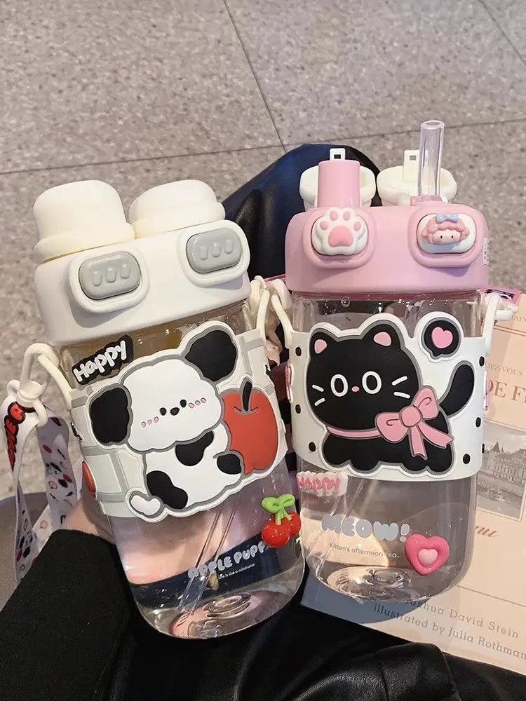 Capybara Water Bottle (With Straps and Straws 740ml)