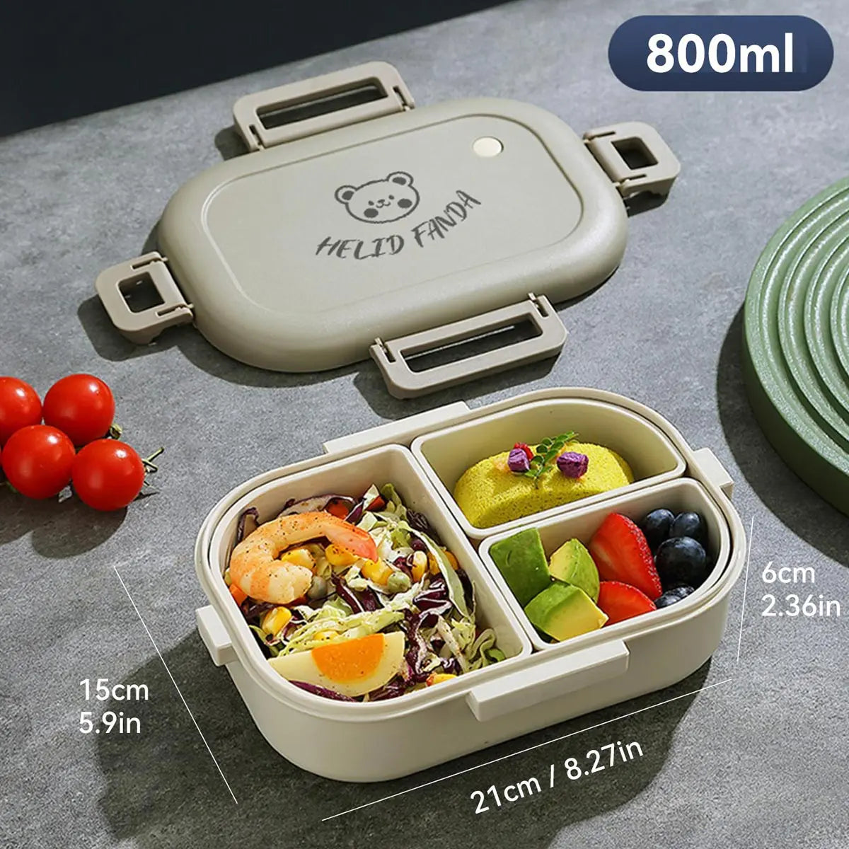 Lunch Box (With 3 removable compartment)